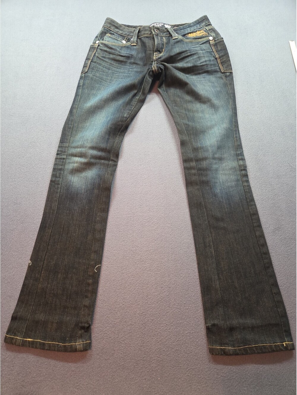 women's vintage blue denim jeans by Christian Audigier size 28×34